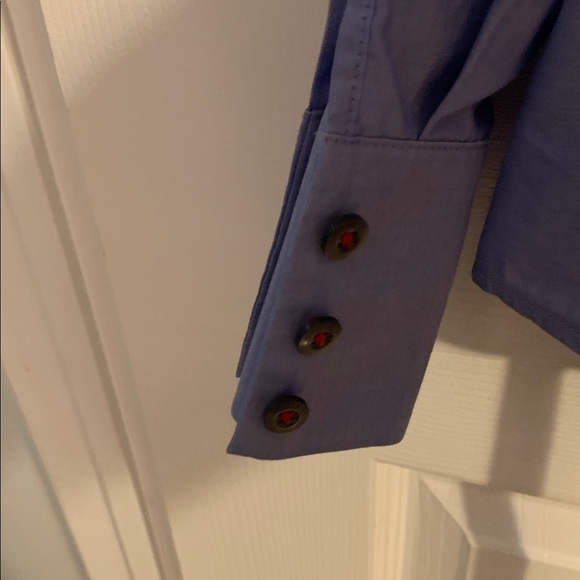 Talbots Blue Casual Button Down Shirt - size 14W - Picture 5 of 7